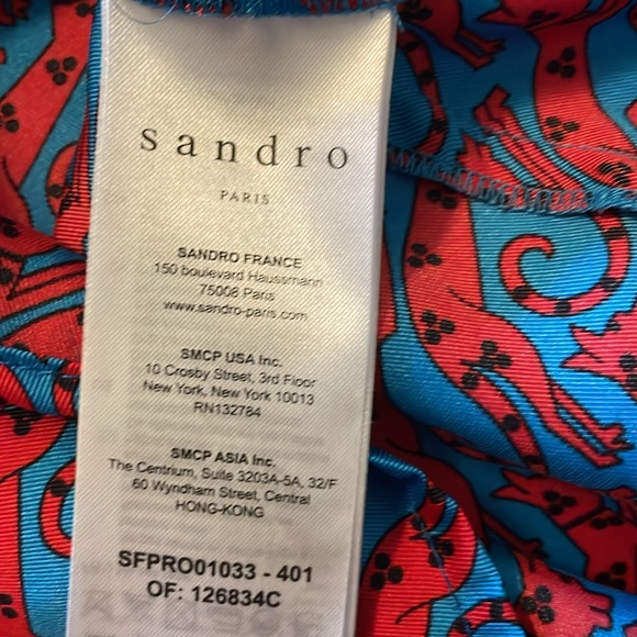 Sandro | Catny Silk-satin Midi Dress in Blue - Picture 9 of 10